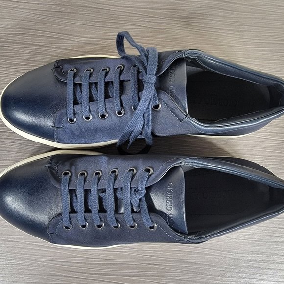 Giorgio Armani Nubuck With Leather Cap Toe Sneaker - Picture 8 of 10